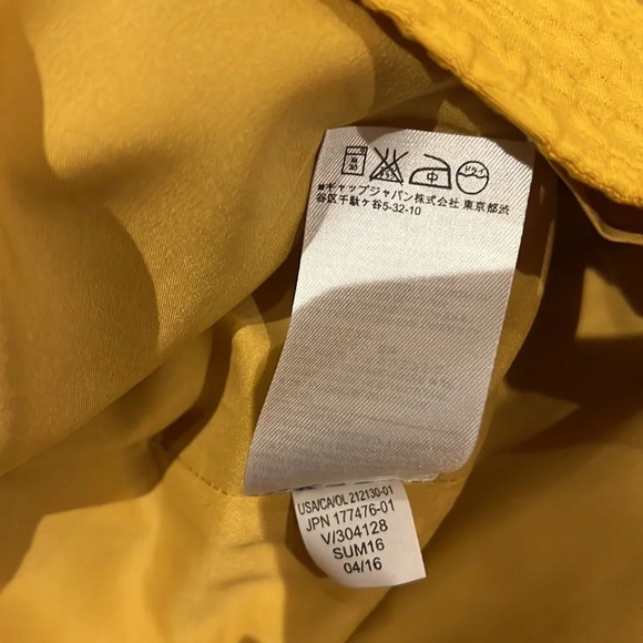 Banana Republic mustard yellow Textured mini  midi pencil skirt Sz 0 - Picture 8 of 11